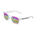 White Kids Size Logo Lenses Custom Printed Lenses Retro Sunglasses